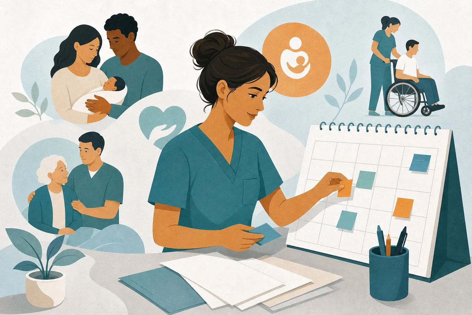 OSS consulta un calendario di permessi e congedi familiari